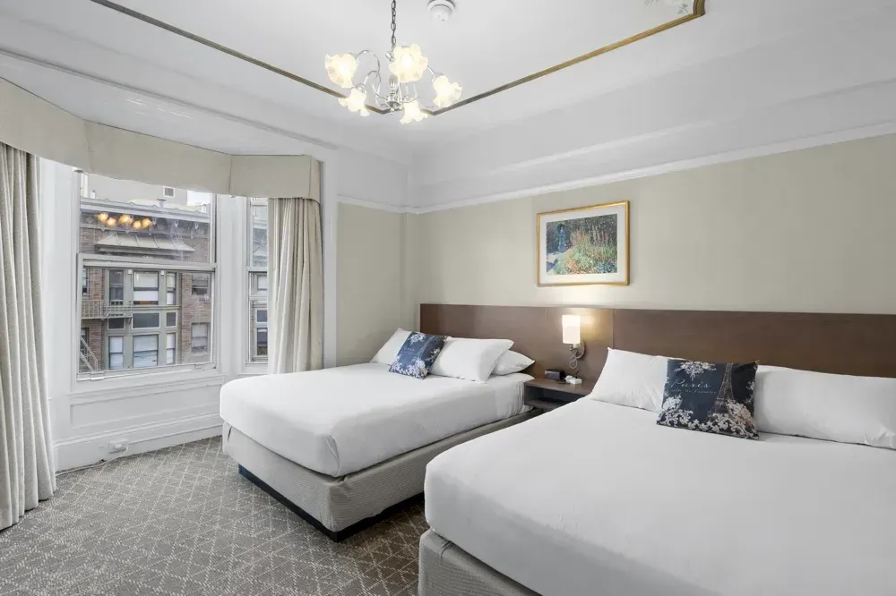 The Two Queen Beds at the Cornell Hotel de France